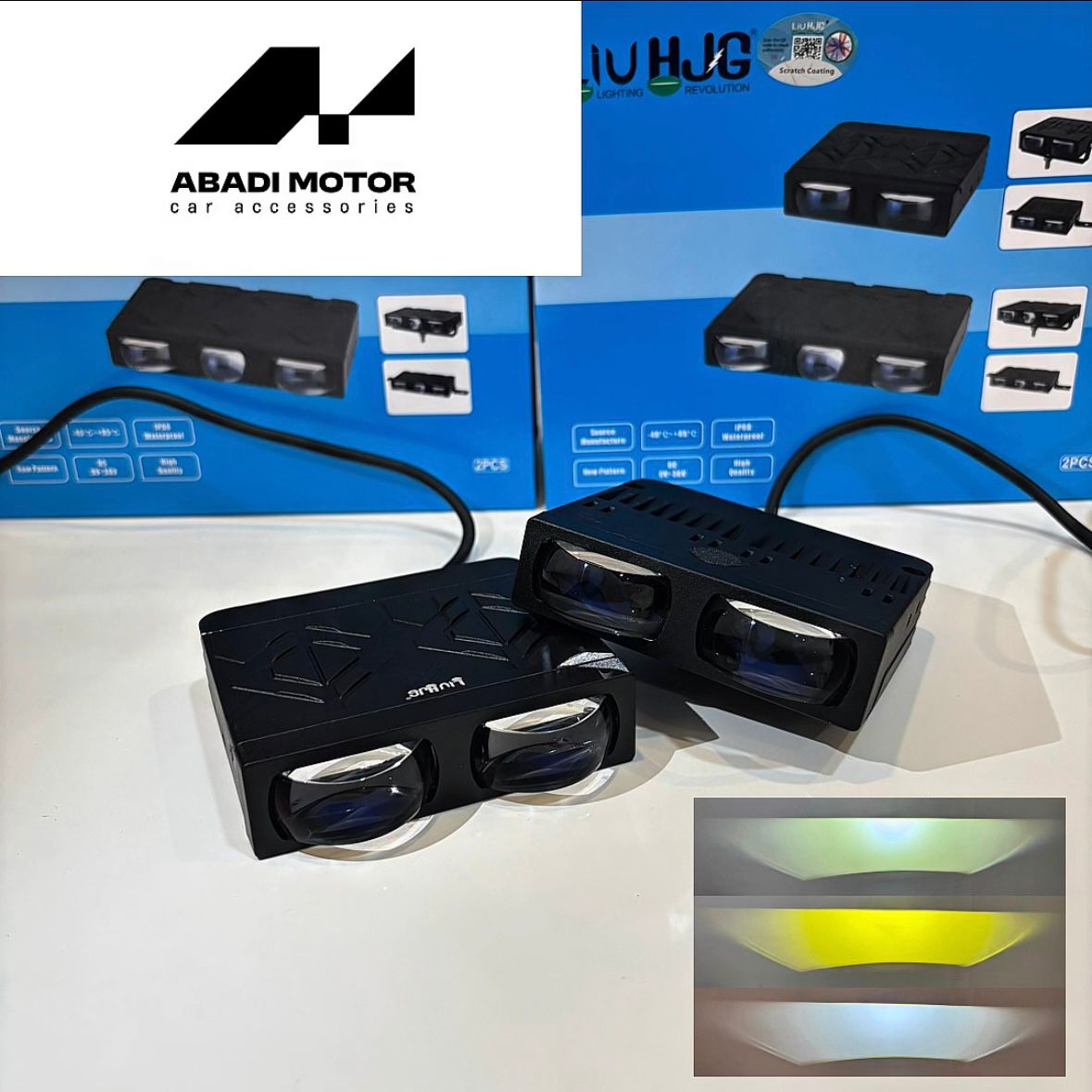 BILED Velolaser HJG 2 Mata Slim LIU HJG Super Terang 9-36V IP67 Lampu Sorot Motor Mobil - 1 Se