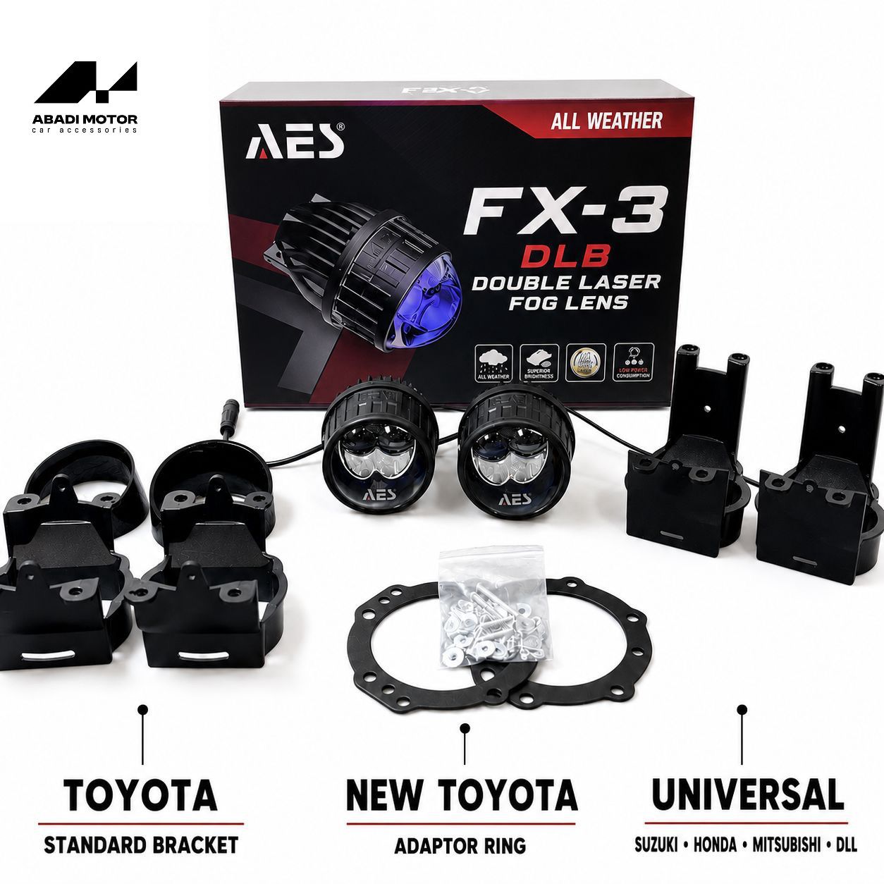 FOGLAMP BILED FX3-DL DOUBLE LASER AES 3 INCH All WEATHER