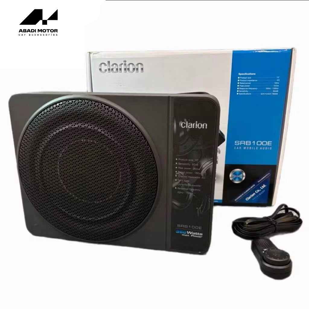 CLARION SRB100E - Subwoofer Aktif Kolong 10inch 350w Garansi Resmi
